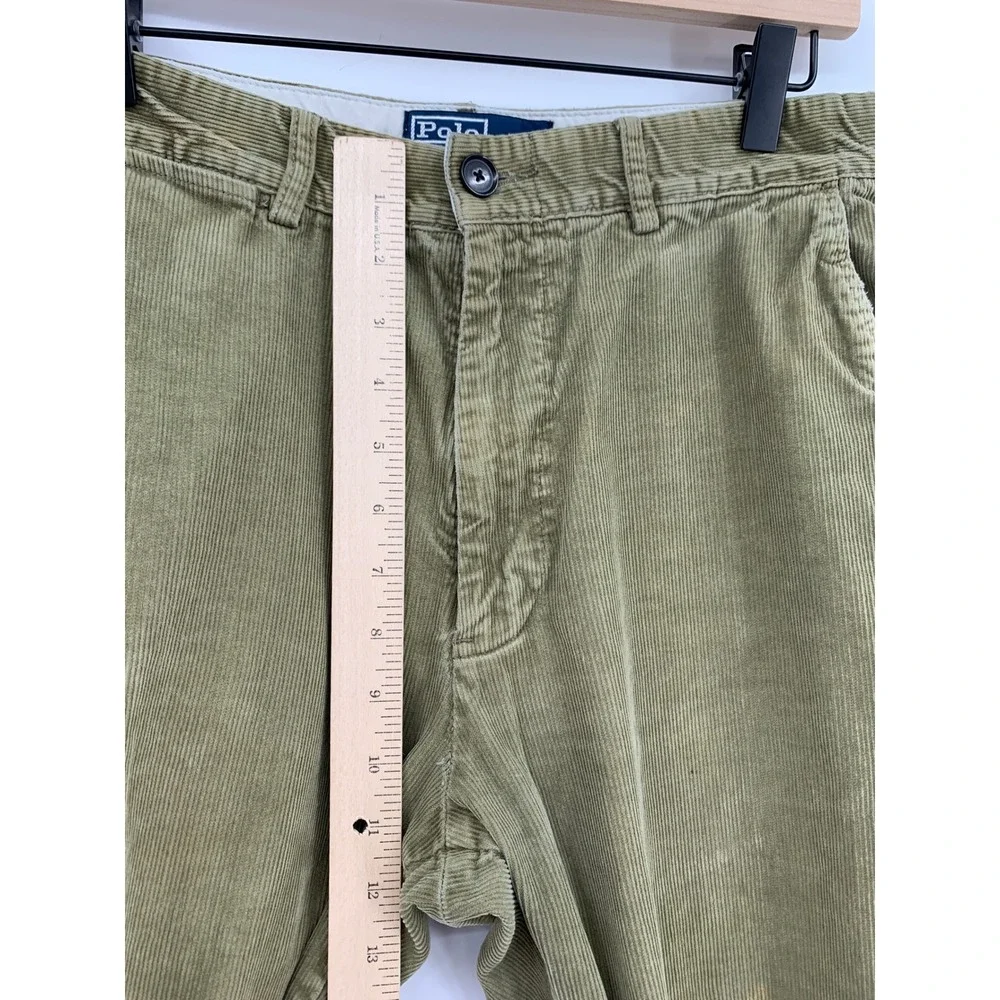 Vintage Polo Ralph Lauren Corduroy Pants Mens 32x30 Olive Green Straight Leg